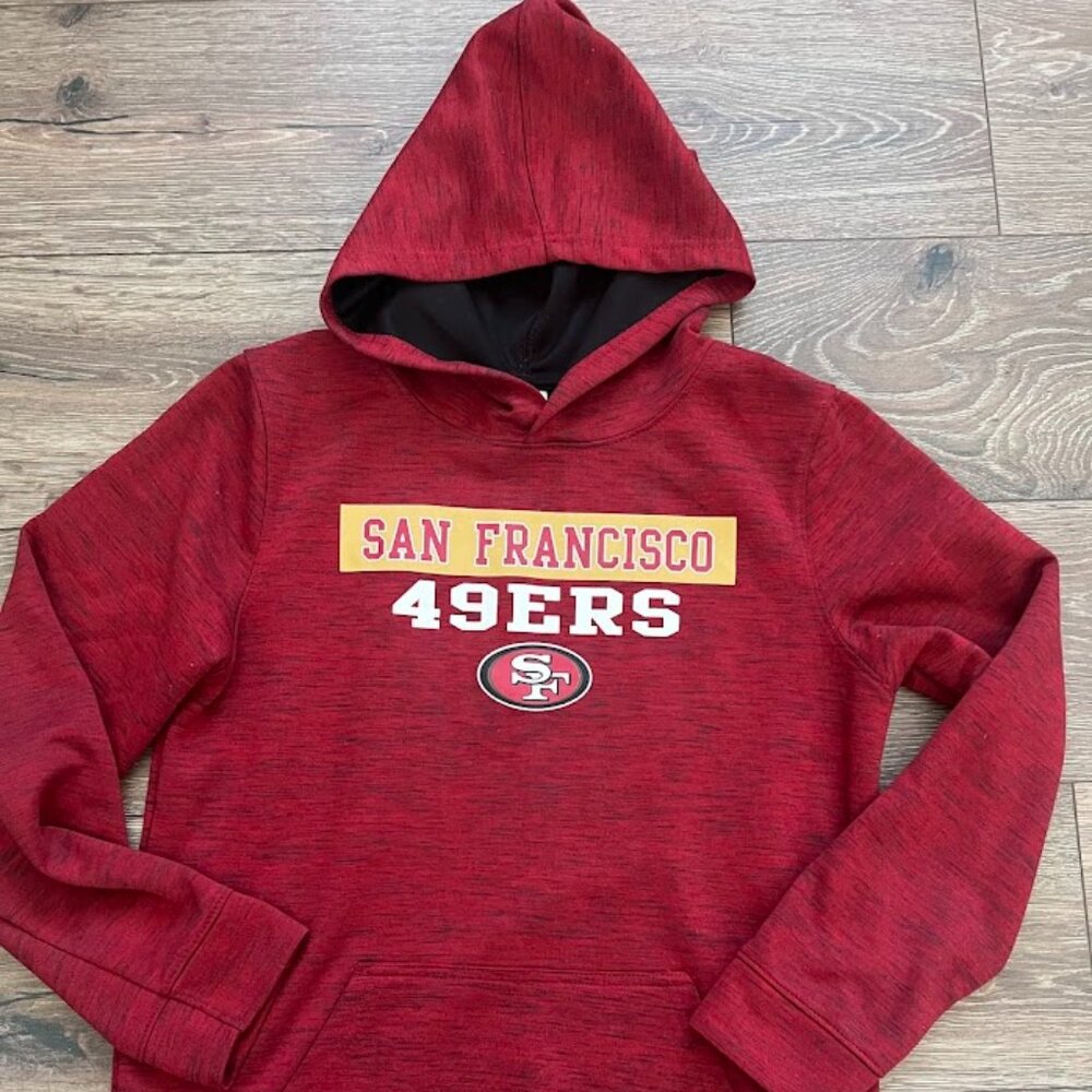 San Francisco 49ers NFL Red Hooded Hoodie Sweatshirt Size Youth XL 14-16
